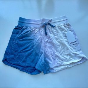 Splendid blue & white tie dye drawstring shorts XS